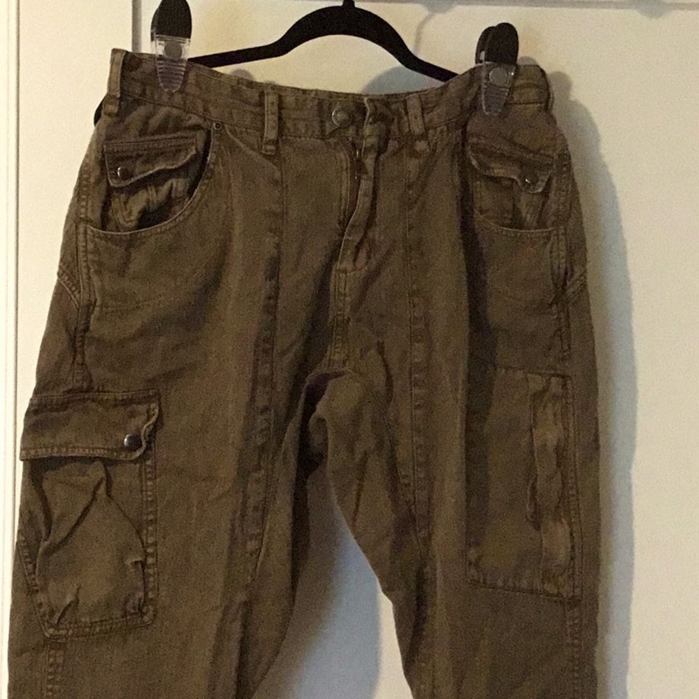 Free People cargo pants size 12 medium brown sort of striped shown in picture